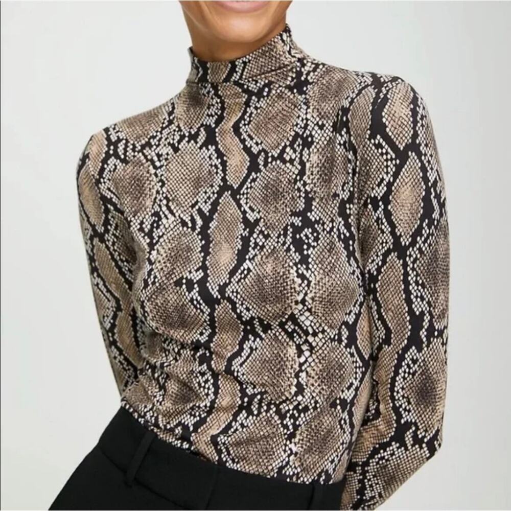 Babaton Larry Snakeprint Turtleneck Size Small - image 1
